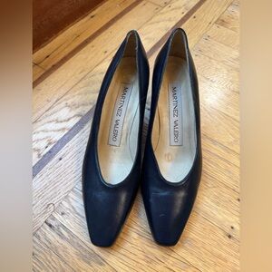 Martinez Valero Navy blue Leather Vintage Women's Heels